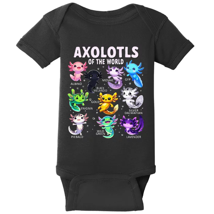 Axolotl Kawaii Axolotls Of The World Axolotl Animals Baby Bodysuit