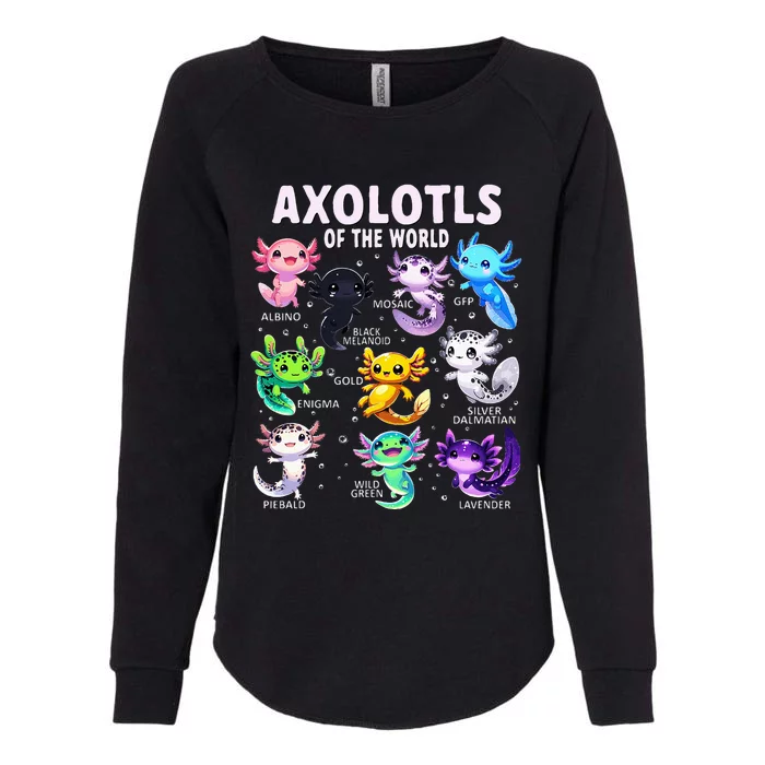 Axolotl Kawaii Axolotls Of The World Axolotl Animals Womens California Wash Sweatshirt