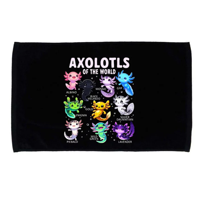 Axolotl Kawaii Axolotls Of The World Axolotl Animals Microfiber Hand Towel