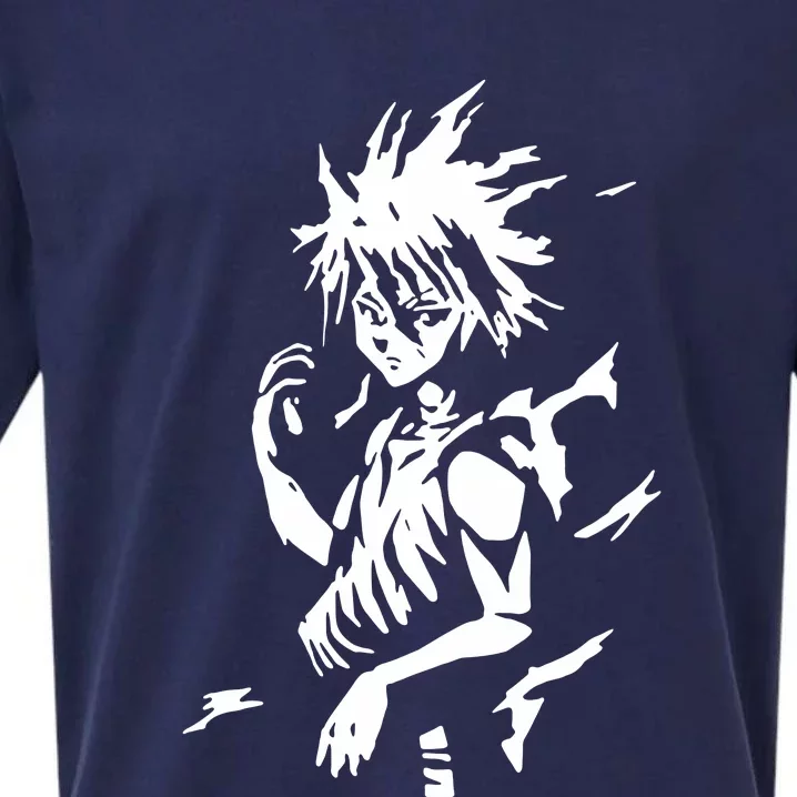 A7 Killua Assassin Lightning Aura Hunter Sueded Cloud Jersey T-Shirt