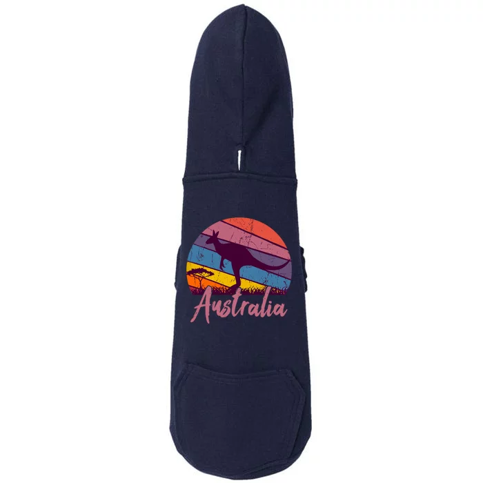 Australia Kangaroo Aussie Australian Souvenir Tourist Retro Doggie 3-End Fleece Hoodie