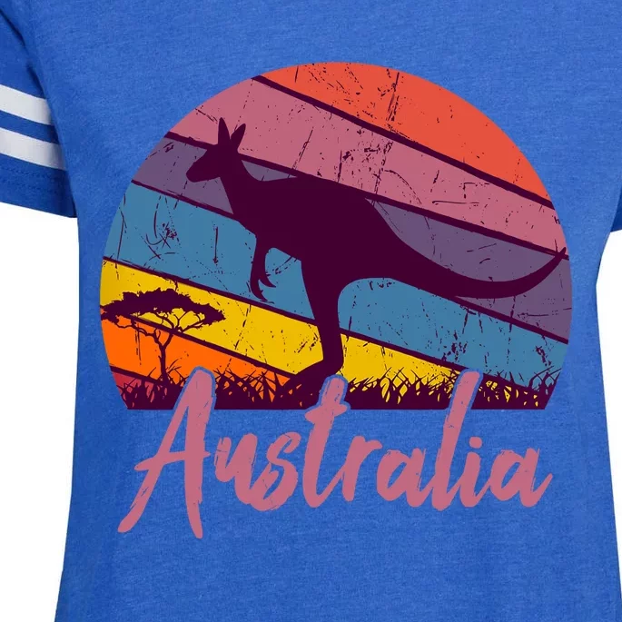 Australia Kangaroo Aussie Australian Souvenir Tourist Retro Enza Ladies Jersey Football T-Shirt