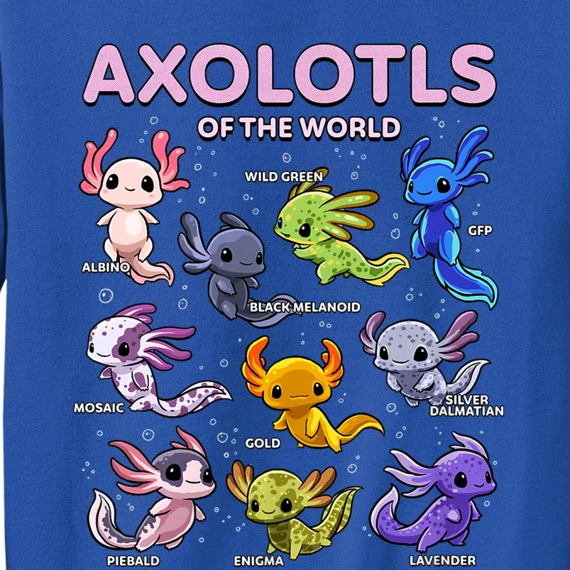 Axolotl Kawaii Axolotls Of The World Axolotl Animals Tall Sweatshirt