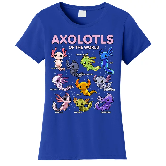 Axolotl Kawaii Axolotls Of The World Axolotl Animals Women's T-Shirt