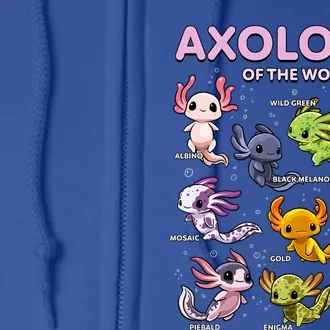 Axolotl Kawaii Axolotls Of The World Axolotl Animals Full Zip Hoodie