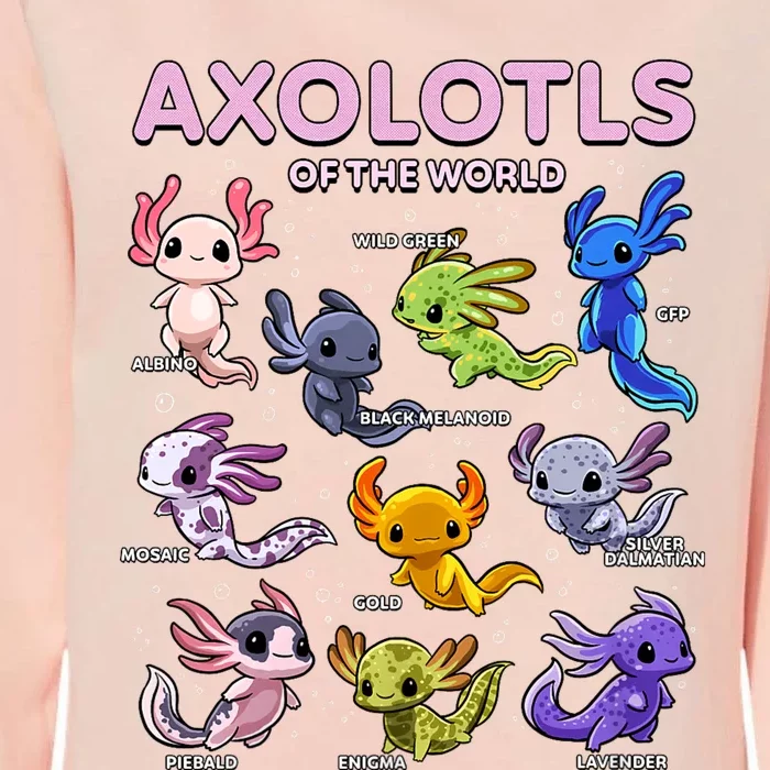 Axolotl Kawaii Axolotls Of The World Axolotl Animals Womens California Wash Sweatshirt