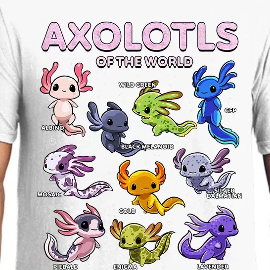 Axolotl Kawaii Axolotls Of The World Axolotl Animals Pajama Set