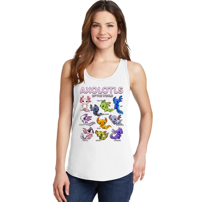 Axolotl Kawaii Axolotls Of The World Axolotl Animals Ladies Essential Tank