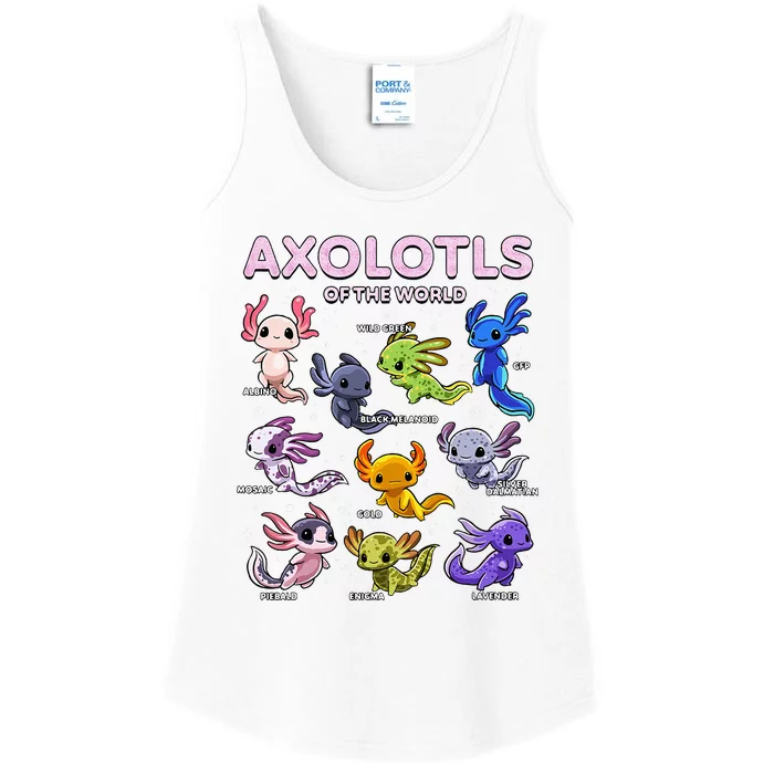 Axolotl Kawaii Axolotls Of The World Axolotl Animals Ladies Essential Tank