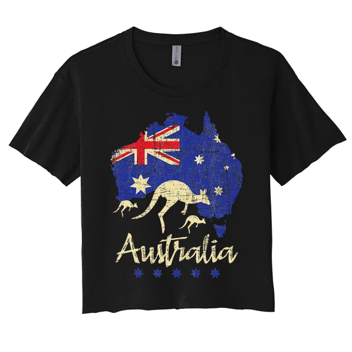 Australia Kangaroo Australian Lover Wildlife Zoo Animal Women's Crop Top Tee