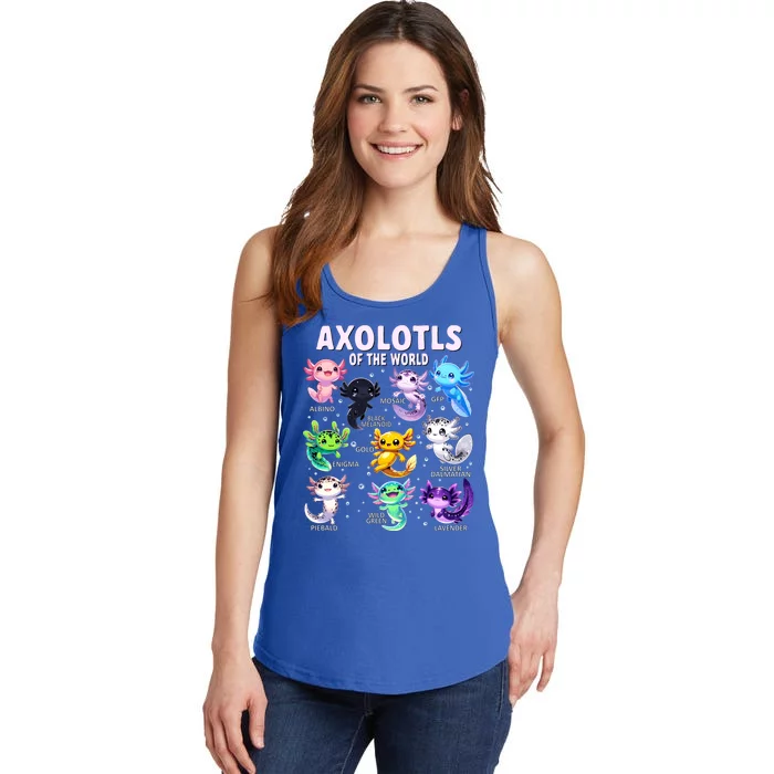 Axolotl Kawaii Axolotls Of The World Axolotl Animals Ladies Essential Tank