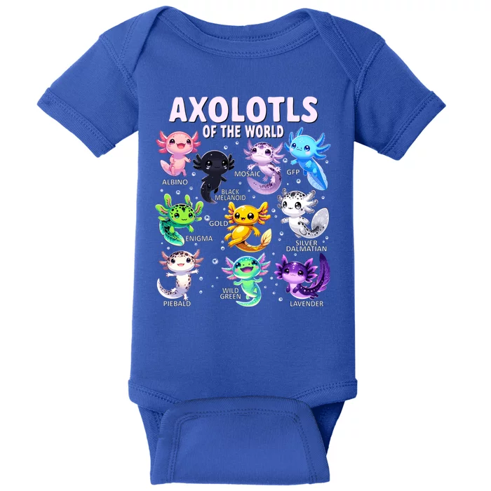 Axolotl Kawaii Axolotls Of The World Axolotl Animals Baby Bodysuit