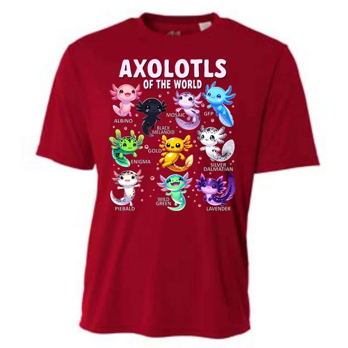 Axolotl Kawaii Axolotls Of The World Axolotl Animals Cooling Performance Crew T-Shirt