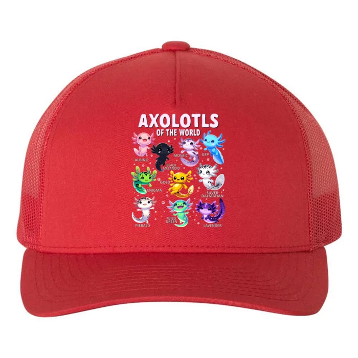 Axolotl Kawaii Axolotls Of The World Axolotl Animals Yupoong Adult 5-Panel Trucker Hat