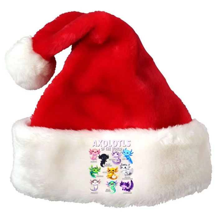 Axolotl Kawaii Axolotls Of The World Axolotl Animals Premium Christmas Santa Hat