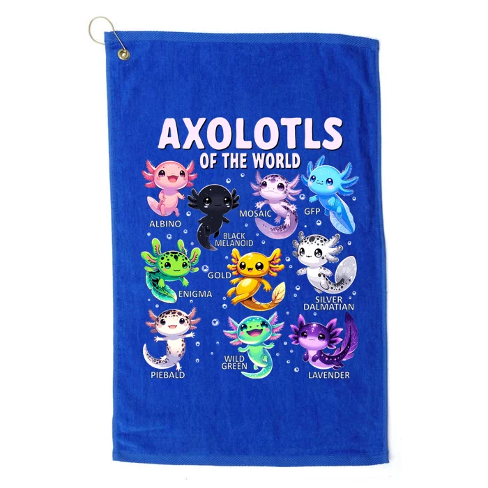 Axolotl Kawaii Axolotls Of The World Axolotl Animals Platinum Collection Golf Towel