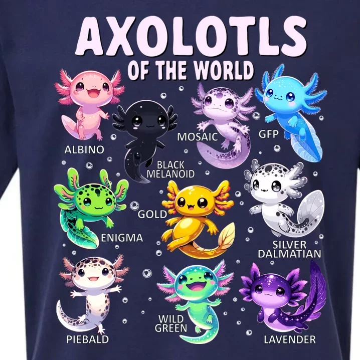 Axolotl Kawaii Axolotls Of The World Axolotl Animals Sueded Cloud Jersey T-Shirt