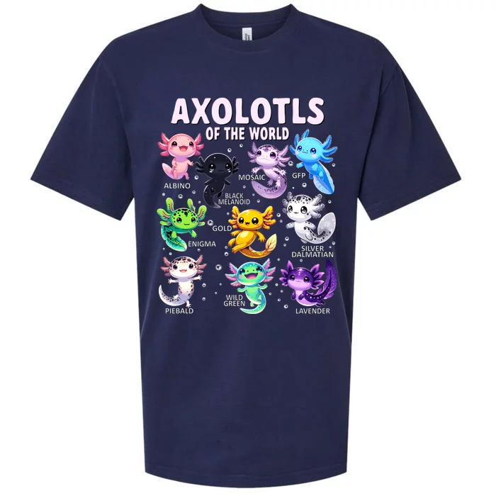 Axolotl Kawaii Axolotls Of The World Axolotl Animals Sueded Cloud Jersey T-Shirt