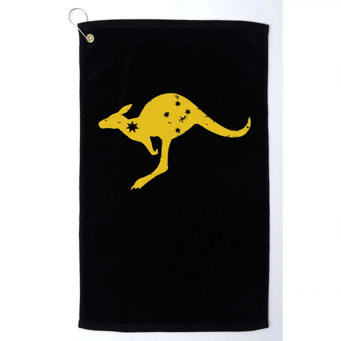 AUSTRALIA KANGAROO AUSSIE ROO FLAG ROUNDEL SPORTS MILITARY Platinum Collection Golf Towel