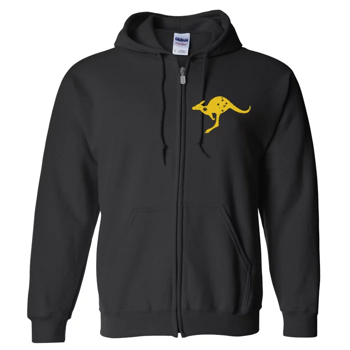 AUSTRALIA KANGAROO AUSSIE ROO FLAG ROUNDEL SPORTS MILITARY Full Zip Hoodie