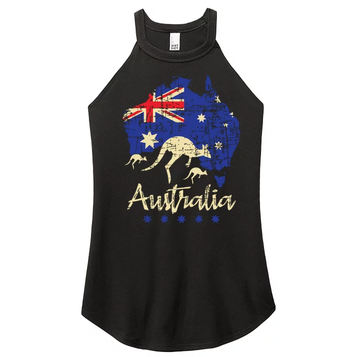 Australia Kangaroo Australian Lover Wildlife Zoo Animal Women’s Perfect Tri Rocker Tank