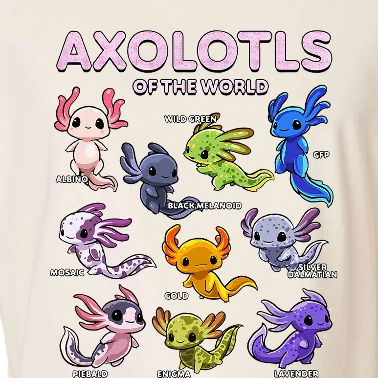 Axolotl Kawaii Axolotls Of The World Axolotl Animals Garment-Dyed Women's Muscle Tee