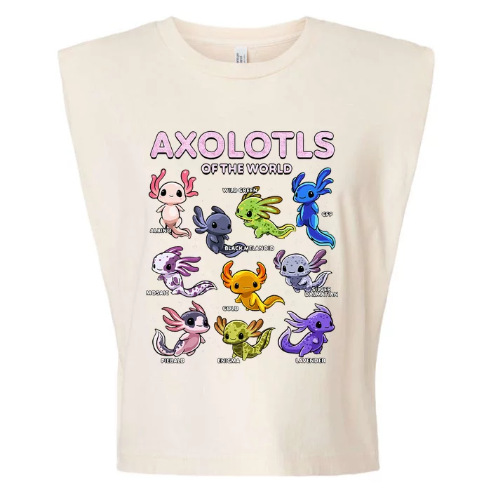 Axolotl Kawaii Axolotls Of The World Axolotl Animals Garment-Dyed Women's Muscle Tee