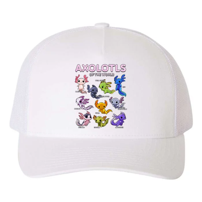 Axolotl Kawaii Axolotls Of The World Axolotl Animals Yupoong Adult 5-Panel Trucker Hat