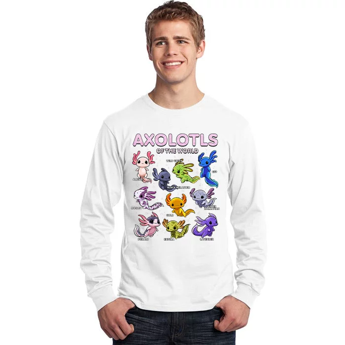 Axolotl Kawaii Axolotls Of The World Axolotl Animals Tall Long Sleeve T-Shirt