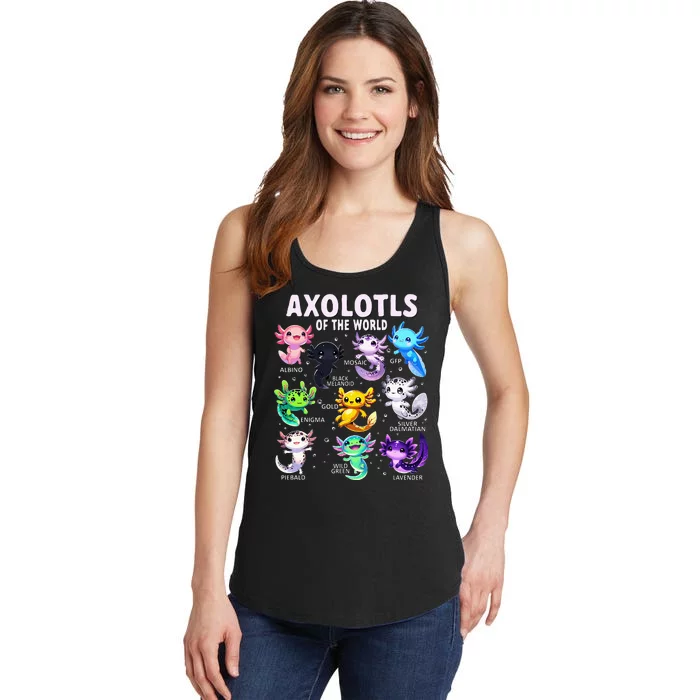 Axolotl Kawaii Axolotls Of The World Axolotl Animals Ladies Essential Tank