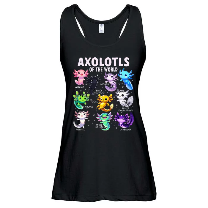 Axolotl Kawaii Axolotls Of The World Axolotl Animals Ladies Essential Flowy Tank