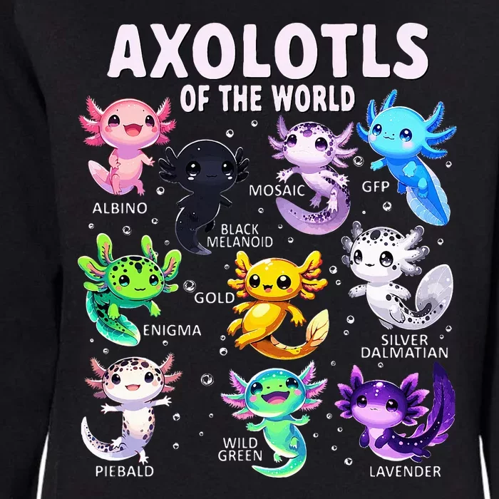 Axolotl Kawaii Axolotls Of The World Axolotl Animals Womens California Wash Sweatshirt