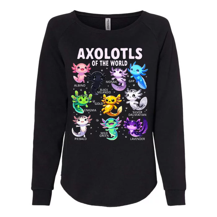 Axolotl Kawaii Axolotls Of The World Axolotl Animals Womens California Wash Sweatshirt