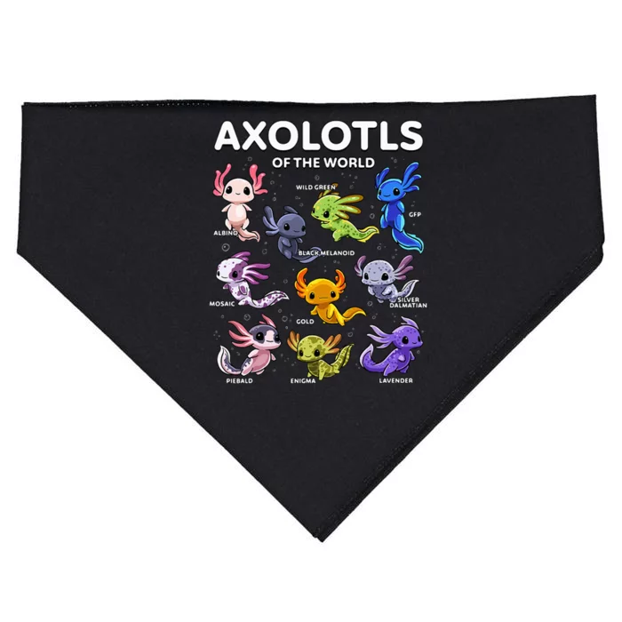 Axolotl Kawaii Axolotls Of The World Axolotl Animals USA-Made Doggie Bandana