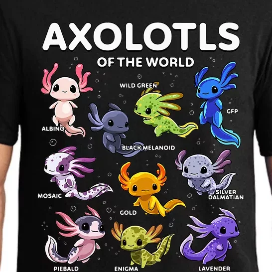 Axolotl Kawaii Axolotls Of The World Axolotl Animals Pajama Set