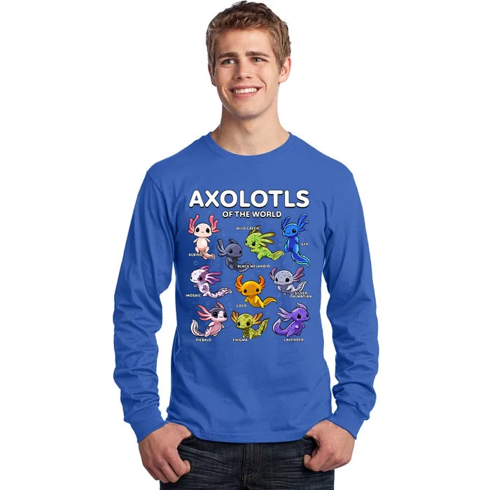 Axolotl Kawaii Axolotls Of The World Axolotl Animals Tall Long Sleeve T-Shirt