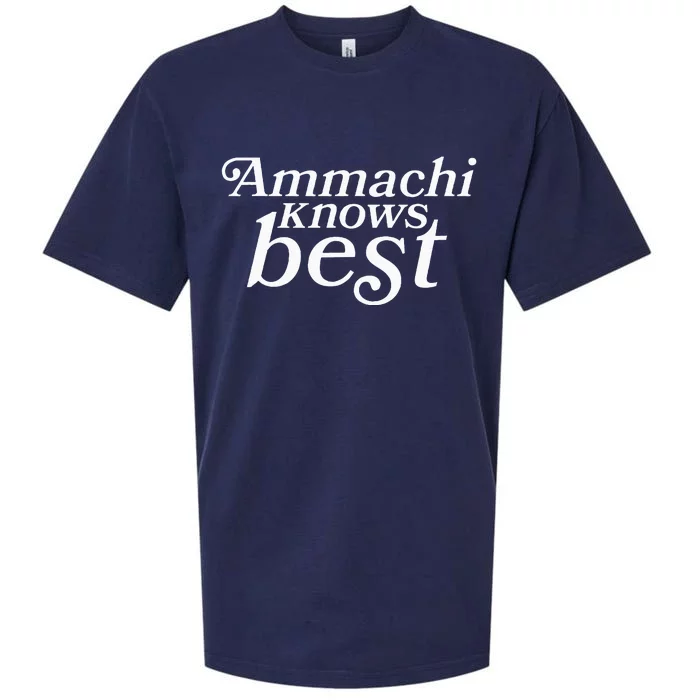 Ammachi Knows Best Grandmother Gift Sueded Cloud Jersey T-Shirt