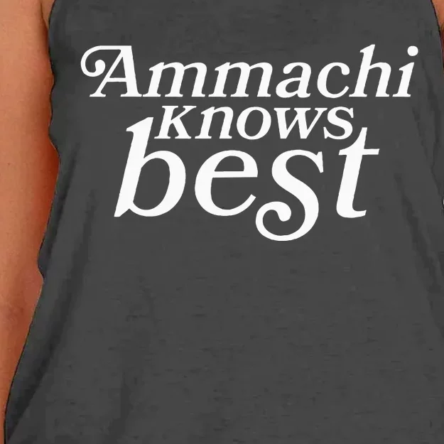 Ammachi Knows Best Grandmother Gift Women's Knotted Racerback Tank