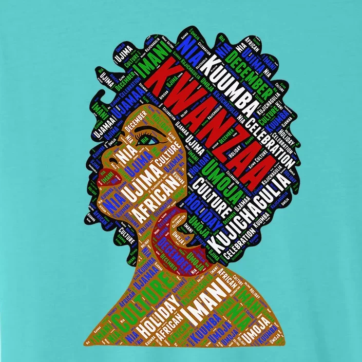 Artistic Kwanzaa Black Woman Afro 7 Principles Red & Green ChromaSoft Performance T-Shirt