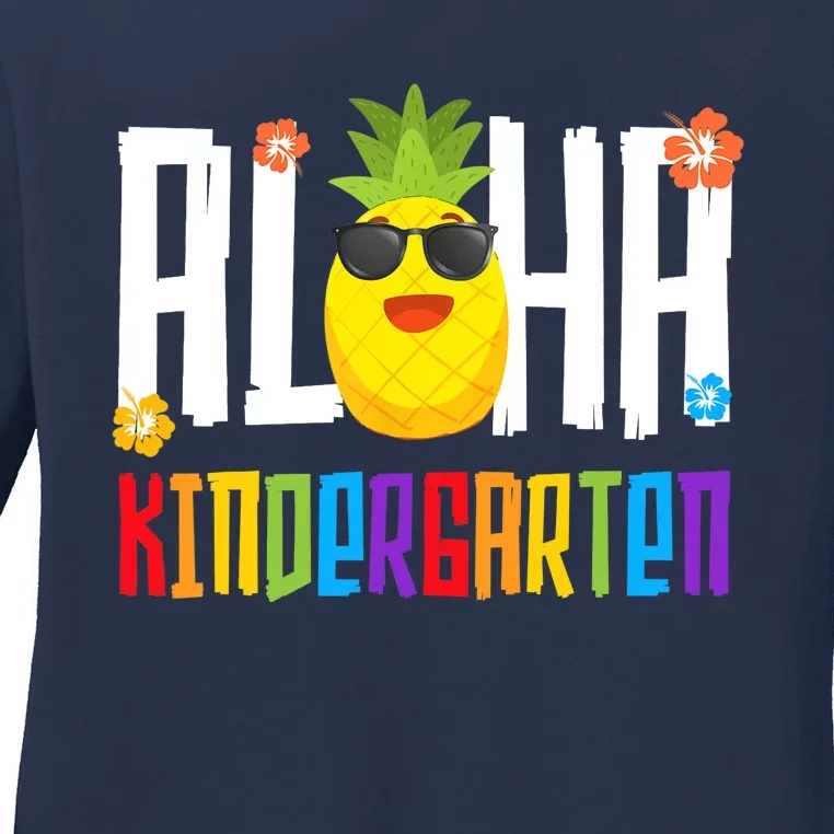 Aloha Kindergarten Back To School Life Teacher Appreciation Ladies Long Sleeve Shirt