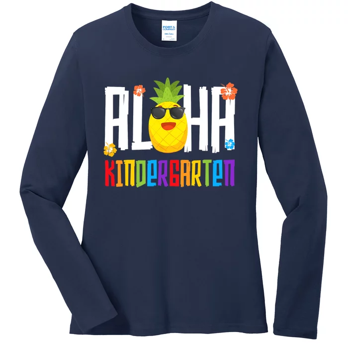 Aloha Kindergarten Back To School Life Teacher Appreciation Ladies Long Sleeve Shirt