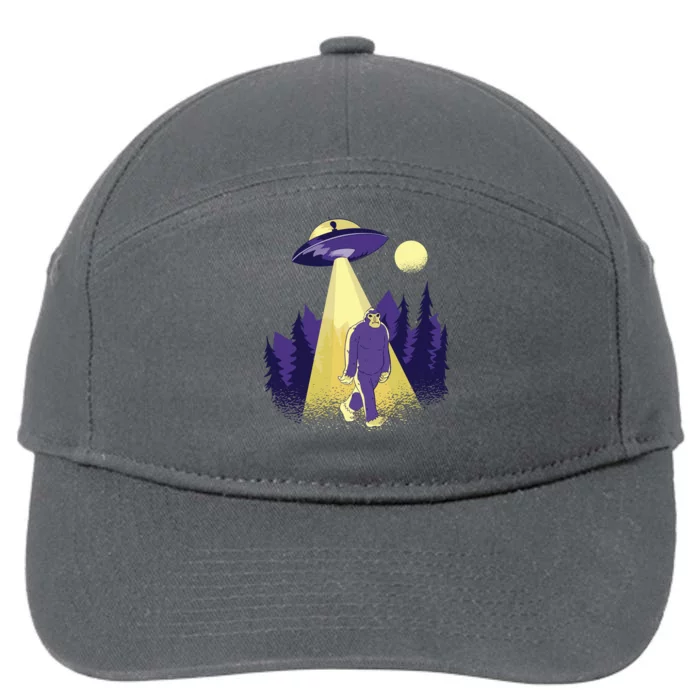 Aliens Kidnapping Bigfoot 7-Panel Snapback Hat