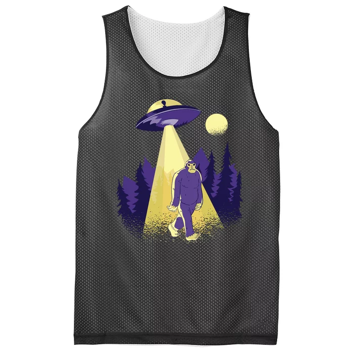 Aliens Kidnapping Bigfoot Mesh Reversible Basketball Jersey Tank