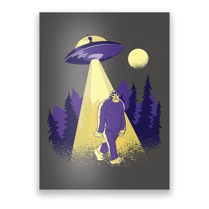 Aliens Kidnapping Bigfoot Poster