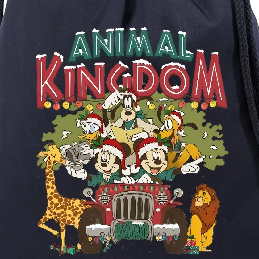 Animal Kingdom Christmas Mouse And Friends Safari Mode Drawstring Bag