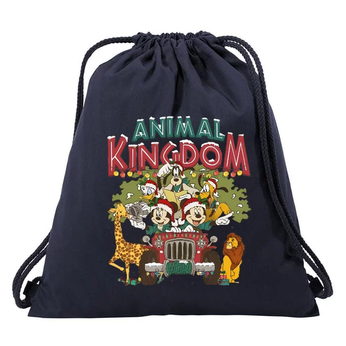 Animal Kingdom Christmas Mouse And Friends Safari Mode Drawstring Bag