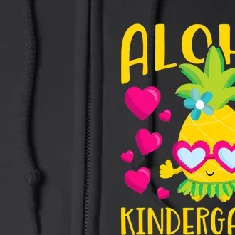 Aloha Kindergarten Cute Pineapple Student Teacher Full Zip Hoodie