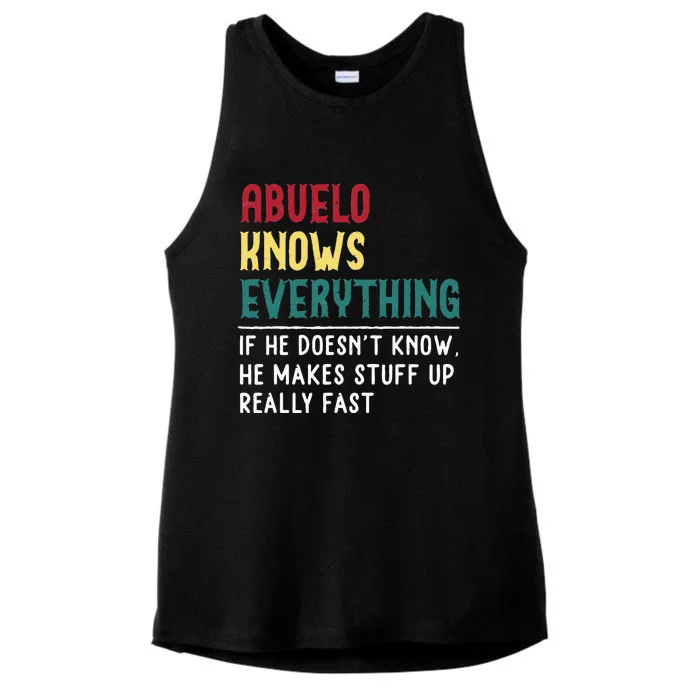 Abuelo Know Everything Fathers Day For Funny Abuelo Ladies Tri-Blend Wicking Tank