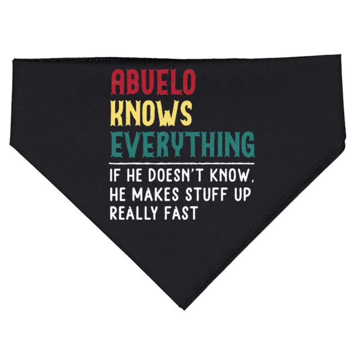 Abuelo Know Everything Fathers Day For Funny Abuelo USA-Made Doggie Bandana