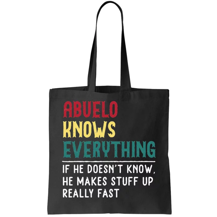 Abuelo Know Everything Fathers Day For Funny Abuelo Tote Bag